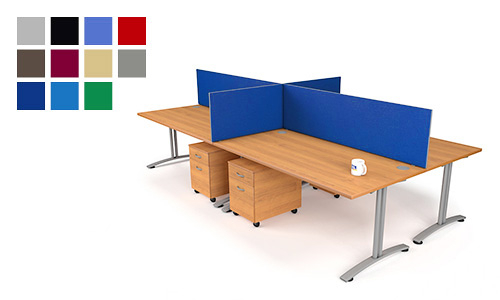 Wide range of desk mounted office screens in perspex, glass or fabric. Ideal for safe office working. Desk fitting clamps included. Desk screens start from just £55 + VAT